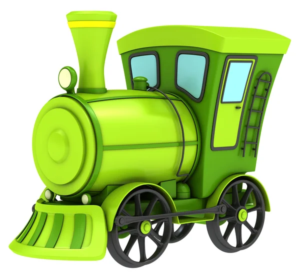 Yeşil oyuncak tren — Stok fotoğraf