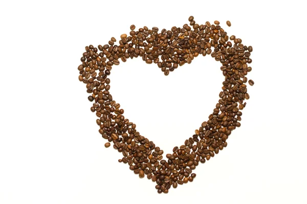 Сердце из кофе — стоковое фото