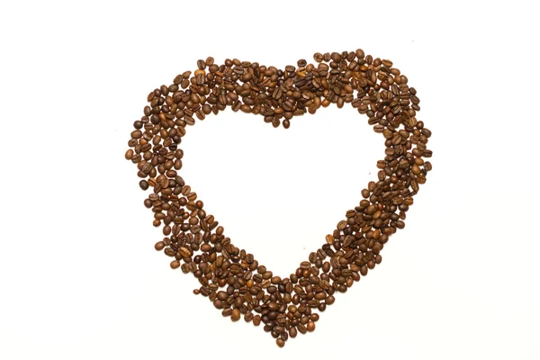 Сердце из кофе — стоковое фото