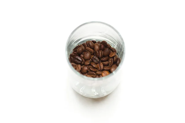 玻璃与咖啡咖啡豆 — 图库照片