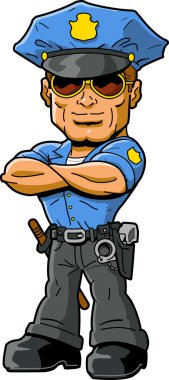 Cool Tough Policeman clipart