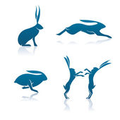 Hasensymbol cartoon kaninchen vektor grafik illustration icon und logo set