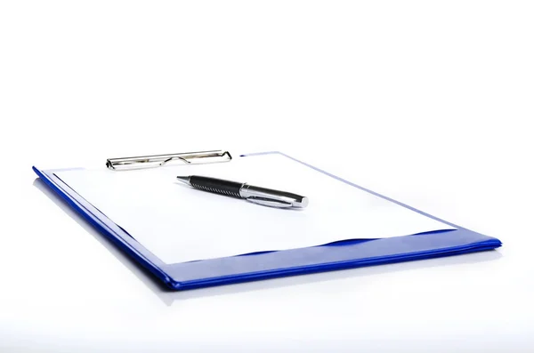 Pen on folder pad — Stock Photo, Image
