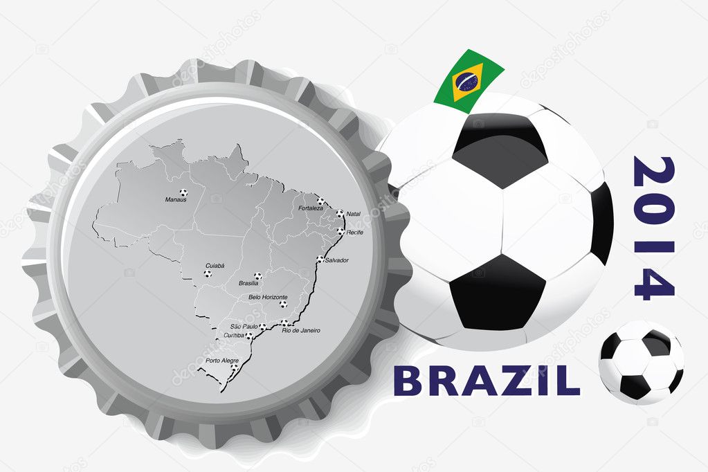 Brazil 2014 - Football illustration