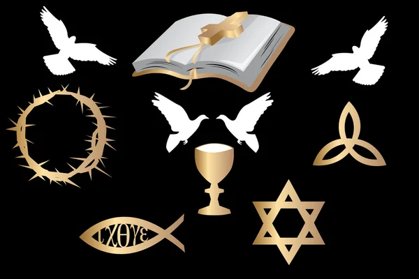 Verschiedene religiöse Symbole — Stockvektor