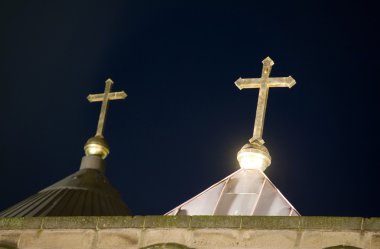 Two crosses on church clipart