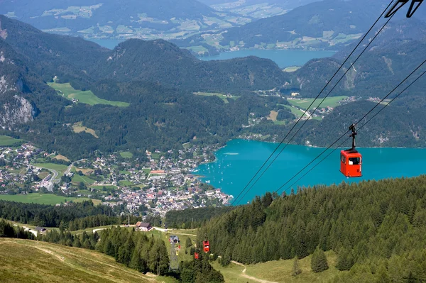 stock image Cableway near Wolfgangsee