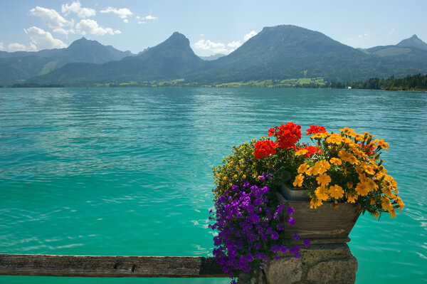 View from the town of St. Wolfgang on to the Wolfgangsee in Austria