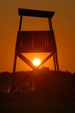 A watchtower in Auschwitz clipart