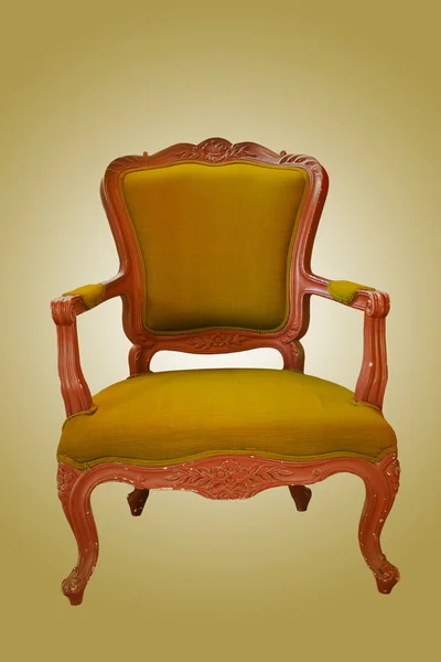 Antique yellow armchair — Stock Photo, Image