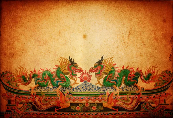 Дракони в китайське храм — стокове фото