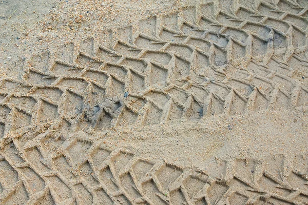Wheel tracks on the sand. — Stock Photo, Image