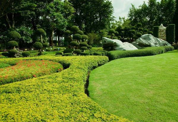 Jardim com gramado . — Fotografia de Stock