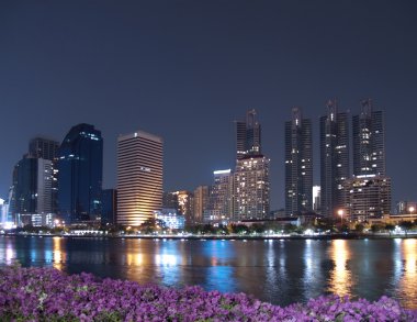 Bangkok cityscape gece çekimi