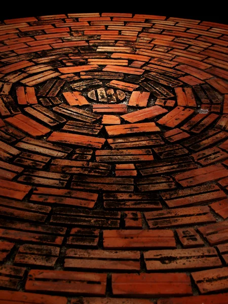 Círculo piso de tijolo — Fotografia de Stock