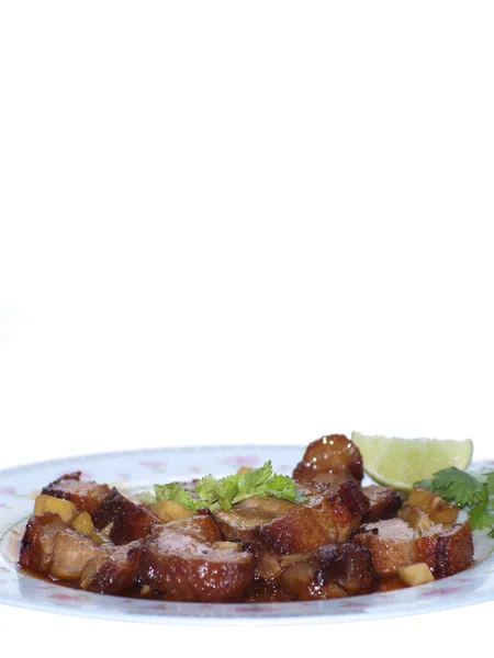Carne de porco frita — Fotografia de Stock