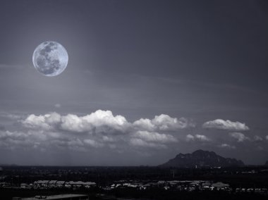 Moon and mountains clipart