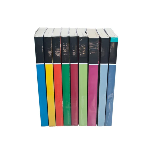 Стек барвистих реальних книг — стокове фото