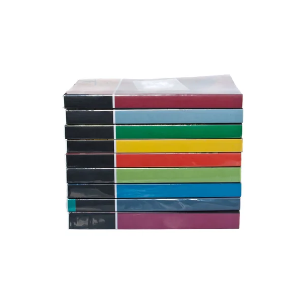 Stapels van kleurrijke echte boeken — Stockfoto