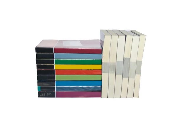 Renkli gerçek kitap yığınları — Stok fotoğraf