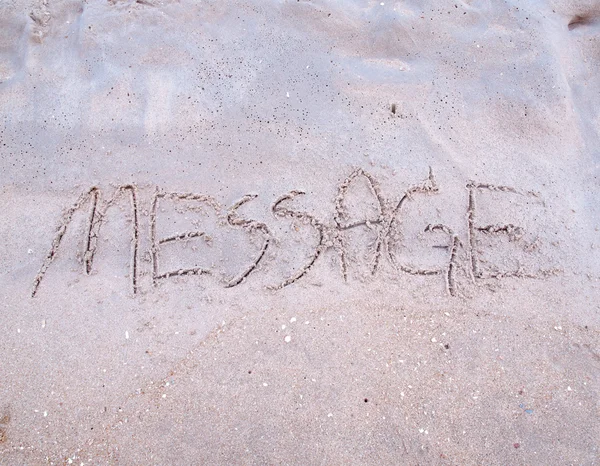 Mensagem na praia — Fotografia de Stock