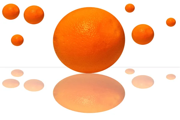 Naranjas sobre fondo blanco —  Fotos de Stock