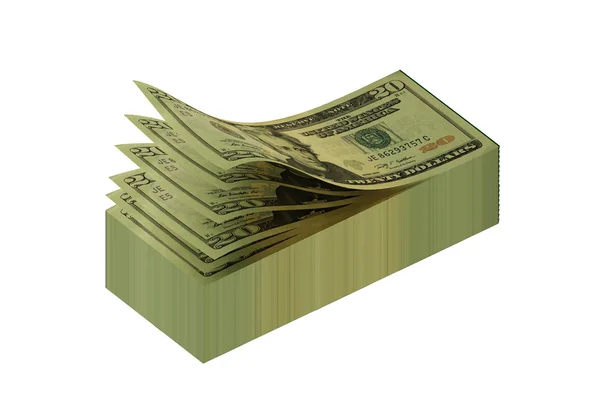 Dólares en forma de papel rayado —  Fotos de Stock