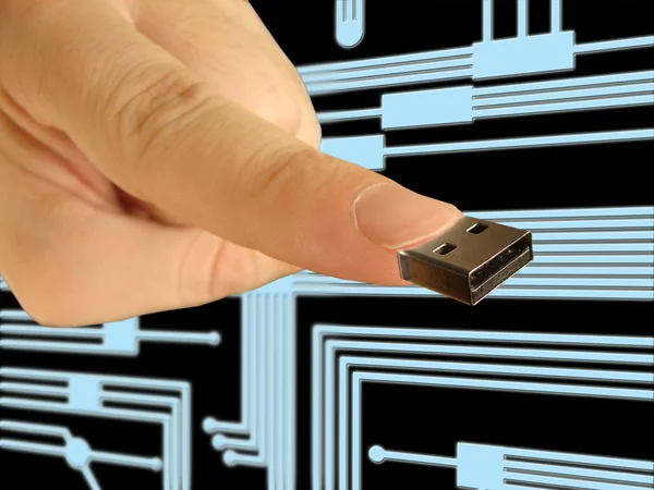 işaret parmağı ile usb soketi