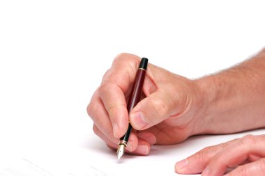 Signing a document clipart