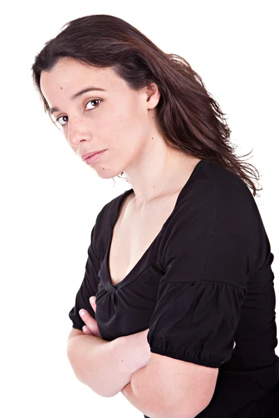 Smutný a mladá žena — Stock fotografie