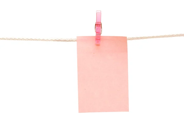 Note hanging on a rope — Stock Photo, Image