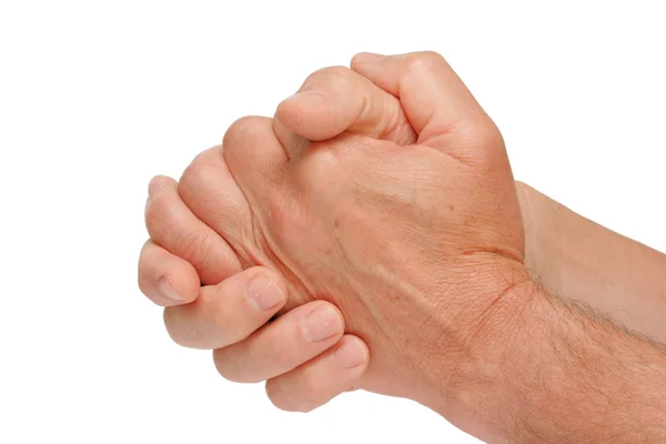 Mani in posizione di pregare — Foto Stock