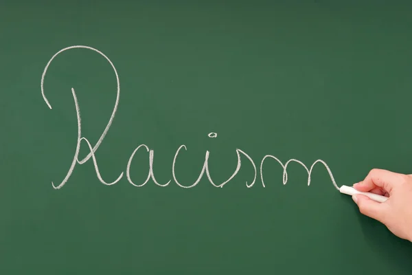 Stock image Racism written on a blackboard