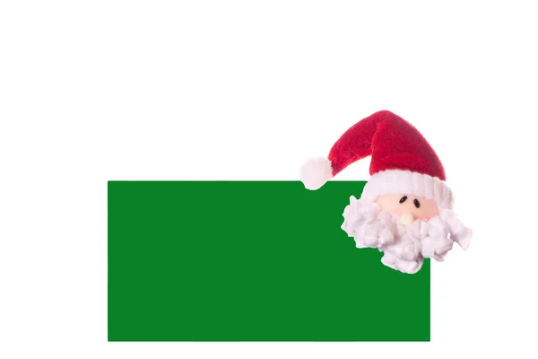 Weihnachten grüne Karte mit einem Gesicht Weihnachtsmann claus — Stockfoto