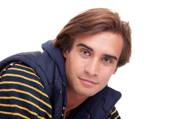 Porträt eines hübschen jungen Mannes auf weißem Hintergrund. Studioaufnahme — Stockfoto