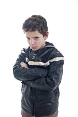 Young man with a sad expression, isolated on white clipart