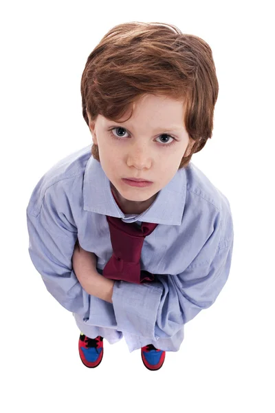 Little businessman with a serious look — Stock Photo, Image