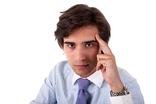 Portrait of a young businessman thinking — Stock Photo, Image