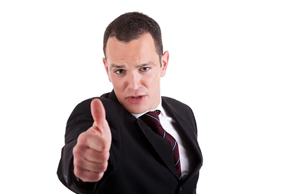 Businessman giving consent, with thumb up — Stock Photo, Image