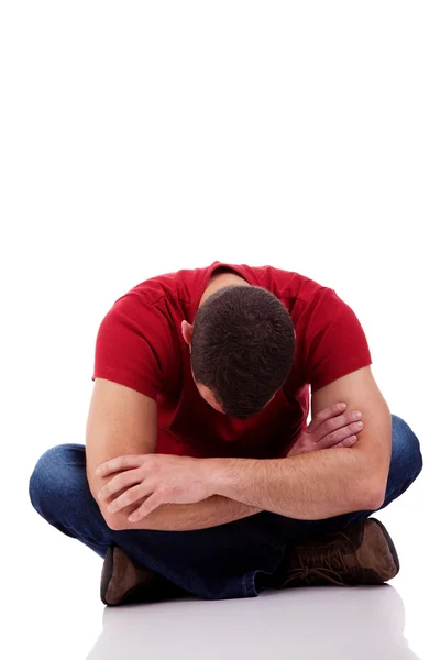 stock image Very disappointed man isolated on white background. studio shot