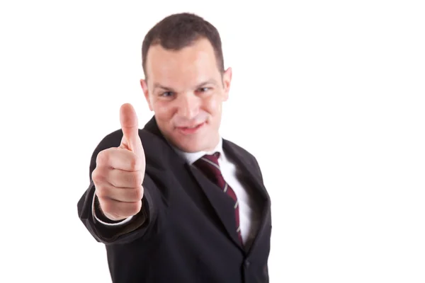 Businessman giving consent, with thumb up — Stock Photo, Image