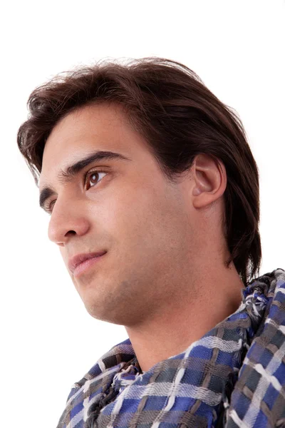 Portrét pohledný mladík, na bílém pozadí. Studio záběr — Stock fotografie
