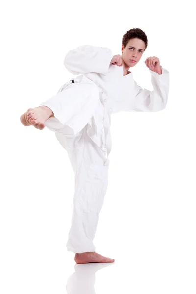 Kick ok martial art, geïsoleerd op een witte achtergrond:-sport oefening — Stockfoto