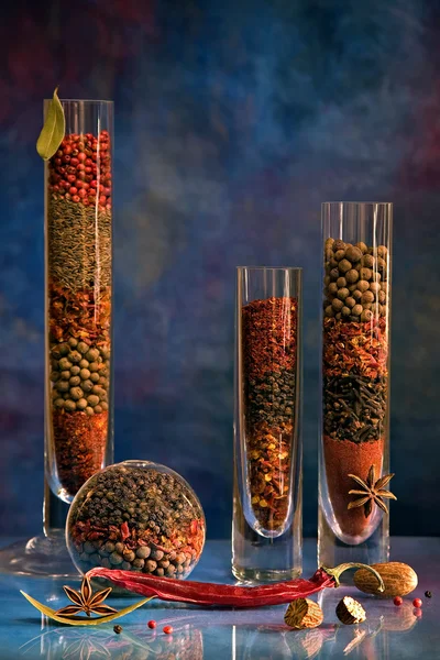 Still Life with spices in a vase — Stock Photo, Image