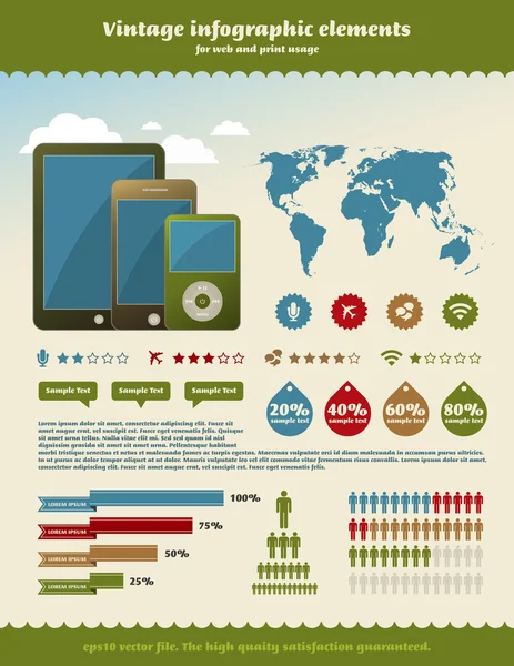 Elemento de infografía vintage — Vector de stock