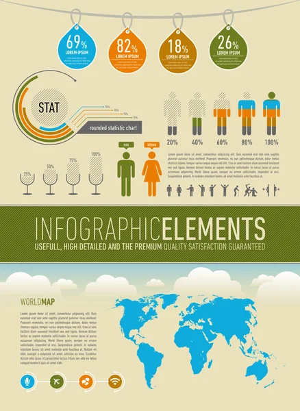 Elementos infográficos modernos — Vetor de Stock