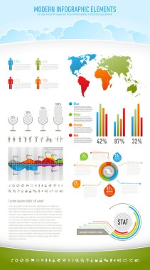 Modern nature infographic elements clipart