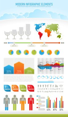 Modern nature infographic elements clipart