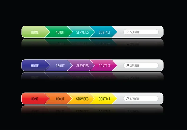 彩色的网站菜单模板 — 图库矢量图片
