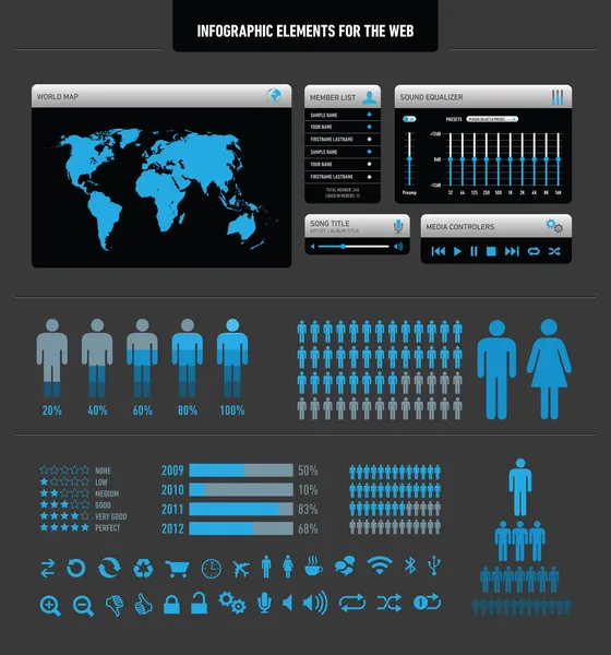 Elementos infográficos para a web —  Vetores de Stock